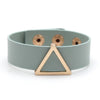 Kirykle Women Bracelet Gold Copper Hollow Triangle Bangles Orange Leather Bracelet Geometric  Jewelry Gifts