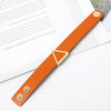 Kirykle Women Bracelet Gold Copper Hollow Triangle Bangles Orange Leather Bracelet Geometric  Jewelry Gifts
