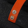 Kirykle Women Bracelet Gold Copper Hollow Triangle Bangles Orange Leather Bracelet Geometric  Jewelry Gifts