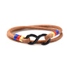 Kirykle  black hook bracelet male Two black leather bracelets friendship bracelet male and female jewelry