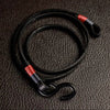 Kirykle  black hook bracelet male Two black leather bracelets friendship bracelet male and female jewelry