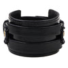 Kirykle Hollow Double Wide Leather Bracelets For Women Men Female Braid Rope Adjustable Bracelet PUNK Pulseira Jewelry Party Gif