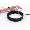 Kirykle Hollow Double Wide Leather Bracelets For Women Men Female Braid Rope Adjustable Bracelet PUNK Pulseira Jewelry Party Gif