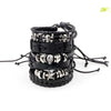 Kirykle Hollow Double Wide Leather Bracelets For Women Men Female Braid Rope Adjustable Bracelet PUNK Pulseira Jewelry Party Gif