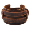 Kirykle Hollow Double Wide Leather Bracelets For Women Men Female Braid Rope Adjustable Bracelet PUNK Pulseira Jewelry Party Gif