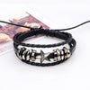 Kirykle Hollow Double Wide Leather Bracelets For Women Men Female Braid Rope Adjustable Bracelet PUNK Pulseira Jewelry Party Gif
