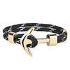 Kirykle Couple Bracelets Alloy Anchor Bracelets Bangles Braided Polyester Rope Bracelets For Women Men Gifts