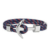 Kirykle Couple Bracelets Alloy Anchor Bracelets Bangles Braided Polyester Rope Bracelets For Women Men Gifts