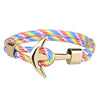 Kirykle Couple Bracelets Alloy Anchor Bracelets Bangles Braided Polyester Rope Bracelets For Women Men Gifts