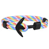 Kirykle Couple Bracelets Alloy Anchor Bracelets Bangles Braided Polyester Rope Bracelets For Women Men Gifts