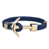 Kirykle Couple Bracelets Alloy Anchor Bracelets Bangles Braided Polyester Rope Bracelets For Women Men Gifts