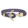 Kirykle Couple Bracelets Alloy Anchor Bracelets Bangles Braided Polyester Rope Bracelets For Women Men Gifts