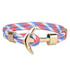 Kirykle Couple Bracelets Alloy Anchor Bracelets Bangles Braided Polyester Rope Bracelets For Women Men Gifts