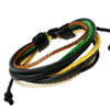 Kirykle sell 100% hand-woven Jewelry Wrap multilayer Leather Braided Rope Wristband men bracelets bangles for wome