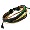 Kirykle sell 100% hand-woven Jewelry Wrap multilayer Leather Braided Rope Wristband men bracelets bangles for wome