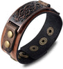 Kirykle Leather Bracelet for Men Women Design Genuine Leather Cuff Bracelets Brown Punk Style boy Girl Bracelet