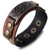 Kirykle Leather Bracelet for Men Women Design Genuine Leather Cuff Bracelets Brown Punk Style boy Girl Bracelet