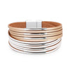 Kirykle Leather Bracelets for Women Metal Pipe Metal Bracelets &amp; Bangles Retro Boho Multilayer Wrap Wide Bracelet Femme Jewelry
