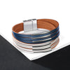 Kirykle Leather Bracelets for Women Metal Pipe Metal Bracelets &amp; Bangles Retro Boho Multilayer Wrap Wide Bracelet Femme Jewelry