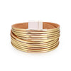 Kirykle Leather Bracelets for Women Metal Pipe Metal Bracelets &amp; Bangles Retro Boho Multilayer Wrap Wide Bracelet Femme Jewelry