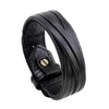 Kirykle Male Cow Leather Bracelets Biker Jewelry Men's Bracelet Retro Wristband Bangles Man Jewelry Alloy Buckle  Adjustable