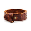 Kirykle Male Cow Leather Bracelets Biker Jewelry Men's Bracelet Retro Wristband Bangles Man Jewelry Alloy Buckle  Adjustable