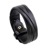 Kirykle Male Cow Leather Bracelets Biker Jewelry Men's Bracelet Retro Wristband Bangles Man Jewelry Alloy Buckle  Adjustable
