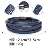 Kirykle Men Bracelet  Black Magnet Bangles Male Blue Leather Bracelet Braided Multilayer Punk Jewelry Gifts