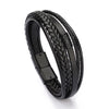 Kirykle Men's Braided Leather Bracelets Armband Heren In Black Brown Color with Magnetic Elegent Bracelet for Man Charm Bracelet