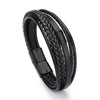 Kirykle Men's Braided Leather Bracelets Armband Heren In Black Brown Color with Magnetic Elegent Bracelet for Man Charm Bracelet