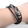 Kirykle Multilayer Bracelet Men Casual Braided Leather Bracelets For Women Wood Bead Bracelet Punk Rock Men Jewelry