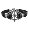 Kirykle Multilayer Bracelet Men Casual Braided Leather Bracelets For Women Wood Bead Bracelet Punk Rock Men Jewelry