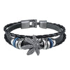 Kirykle Multilayer Bracelet Men Casual Braided Leather Bracelets For Women Wood Bead Bracelet Punk Rock Men Jewelry