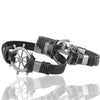 Kirykle Multilayer Bracelet Men Casual Braided Leather Bracelets For Women Wood Bead Bracelet Punk Rock Men Jewelry