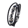 Kirykle Multilayer Bracelet Men Casual Braided Leather Bracelets For Women Wood Bead Bracelet Punk Rock Men Jewelry