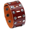 Kirykle Multilayers Black  Rivet Bangles Punk Wide Cuff Leather Bracelets Bangles Women Charm Wristband Wrap Bangle
