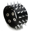 Kirykle Multilayers Black  Rivet Bangles Punk Wide Cuff Leather Bracelets Bangles Women Charm Wristband Wrap Bangle