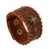 Kirykle Multilayers Black  Rivet Bangles Punk Wide Cuff Leather Bracelets Bangles Women Charm Wristband Wrap Bangle