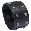 Kirykle Multilayers Black  Rivet Bangles Punk Wide Cuff Leather Bracelets Bangles Women Charm Wristband Wrap Bangle
