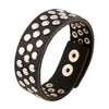Kirykle Multilayers Black  Rivet Bangles Punk Wide Cuff Leather Bracelets Bangles Women Charm Wristband Wrap Bangle