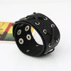 Kirykle Multilayers Black  Rivet Bangles Punk Wide Cuff Leather Bracelets Bangles Women Charm Wristband Wrap Bangle