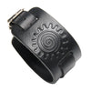 Kirykle Male Black Brown Goshawk Head Leather Bracelet Men Vintage Imprint Wide Bracelets Bangles Punk Rock Style Jewelry