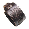 Kirykle Male Black Brown Goshawk Head Leather Bracelet Men Vintage Imprint Wide Bracelets Bangles Punk Rock Style Jewelry