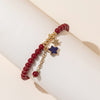 Kirykle Ore Star Pendant Bracelet for Women's Red Crystal Hand String Simple Hand Beaded Hand Bracelet Gift