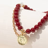 Kirykle Ore Star Pendant Bracelet for Women's Red Crystal Hand String Simple Hand Beaded Hand Bracelet Gift
