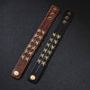 Kirykle Punk Bracelet for Women Men Brown Black Wide Cowhide Bracelet Hip Hop Style Double Layer Bracelet Charm Mens Jewlery