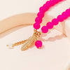 Kirykle Simple Star Pendant Bracelet for Women Rose Crystal Beads Bracelet Femininity Versatile Handmade Crystal Beaded Gift