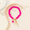Kirykle Simple Star Pendant Bracelet for Women Rose Crystal Beads Bracelet Femininity Versatile Handmade Crystal Beaded Gift