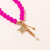 Kirykle Simple Star Pendant Bracelet for Women Rose Crystal Beads Bracelet Femininity Versatile Handmade Crystal Beaded Gift
