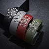 Kirykle Plain Leather Metel Circle Decal Punk Rock Style For Rock Men Women Jewelry